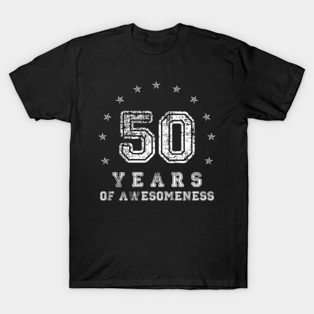 Vintage 50 years of awesomeness T-Shirt by opippi